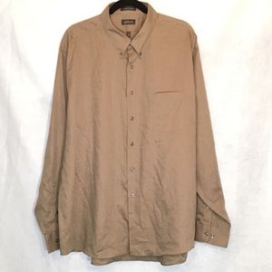 Arrow 18 18 1/2 Shirt Brown Button Down Cotton